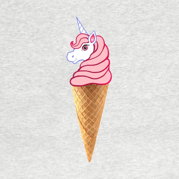 Magical Pink Unicone Ice Cream by Art by Deborah Camp